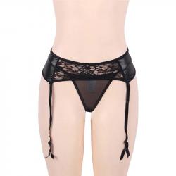 Damen Punk Lace Splice verstellbare Unterwäsche