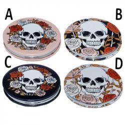 Skulls & Roses Taschenspiegel aus Kunstleder