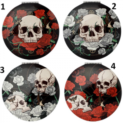 Skulls & Roses Totenkopf Taschenspiegel