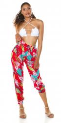 Trendy Highwaist Sommer Hose mit tropical print 
