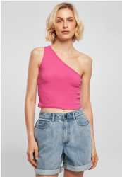 Urban Classics Ladies Cropped Asymmetric Top brightviolet